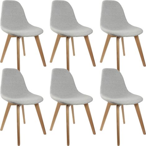MEDYNA - Lot de 6 Chaises Scandinaves Grises (1/5)