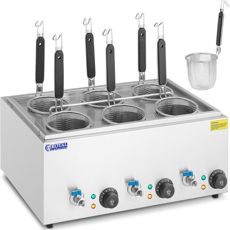 Cocedor de pasta con grifos, 6 cestas, 3 x 6,5 l, 3000 W (1/5)