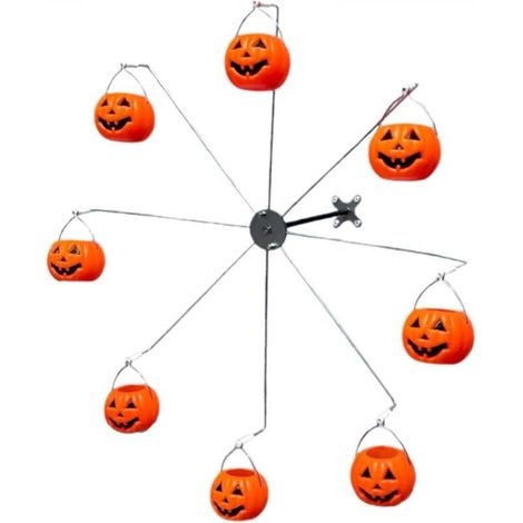 Spinning Wheel Bird Feeder, Outdoor Hummingbird Feeder with Rotating Food Dispenser, 8 Cups, Halloween (1/5)