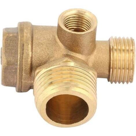 Clapet anti-retour pour compresseur avec 3 raccords, filetage extérieur, raccord de tuyau 20 x 16 x 10 mm (20 x 16 x 10 mm) (1/4)