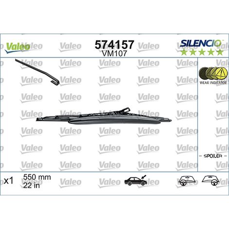 Balai d'essuie-glace Valeo 574157 BMW 8521253070 8522248090 A1708200845 (1/4)