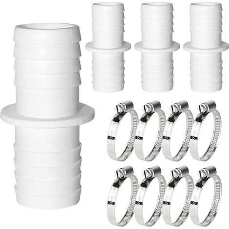 Ensemble de 4 adaptateurs de piscine, 32 à 32 mm, raccord de tuyau 32 à 32 mm, avec colliers de serrage en acier inoxydable (32-32 mm) (1/5)