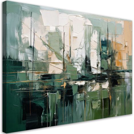 Quadro su tela, Verde beige grigio - 60x40 (1/3)