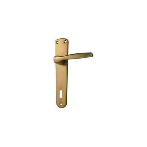 MANIGLIA ALU CON PLACCA IN ALLUMINIO BRONZATO- - mm.90 - 1 paio
