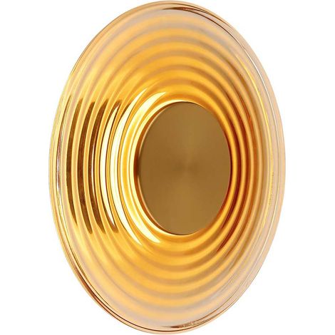 Wandleuchte Wandlampe Flurleuchte messing matt Glas amber LED D 30 cm