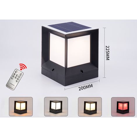 Solar lights, set of LED solar lights for garden and fence posts, ABS, 20 cm square (1/5)