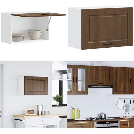 Armario de pared cocina Porto madera ingeniería roble marrón - Armario de pared cocina - Almacenamiento cocina