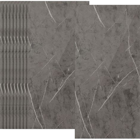 Randaco Autocollants pour carrelage, papier peint auto-adhésif en vinyle imperméable, résistant à l'huile, 30 cm x 60 cm Gris 1,8 m² (1/5)