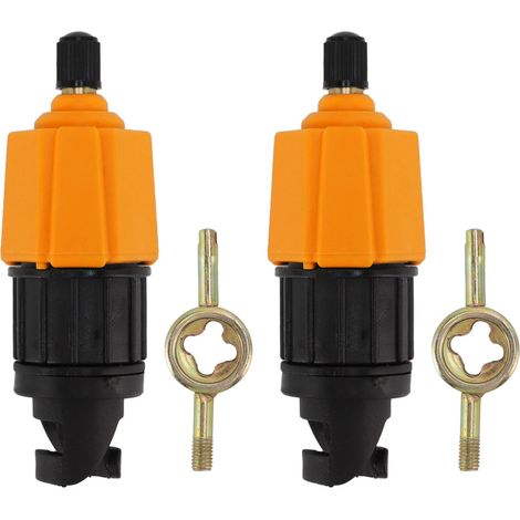 2 kits d'embouts de valve pour pompe à air, adaptateurs de gonflage orange pour paddle surf et bateau (1/5)