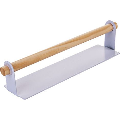 1 porte-serviettes mural, en fer et bois, 26 cm, sans perçage, pour cuisine et salle de bain (1/5)