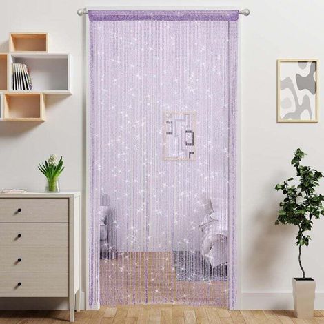 String Door Curtain, Door Beads Room Divider Beaded Decoration Panel Glitter Fringe Door Window Sequin Sheer Boho Tassel Door Curtain (Purple) MUMU (1/4)