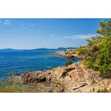 Tableau sur toile les Issambres bord de mer 30x45 cm - Impression sur Toile Murale Décorative - Image imprimée en HD sur Toile - Toile sur Châssis en Bois FSC - Fabriqué en France (1/4)