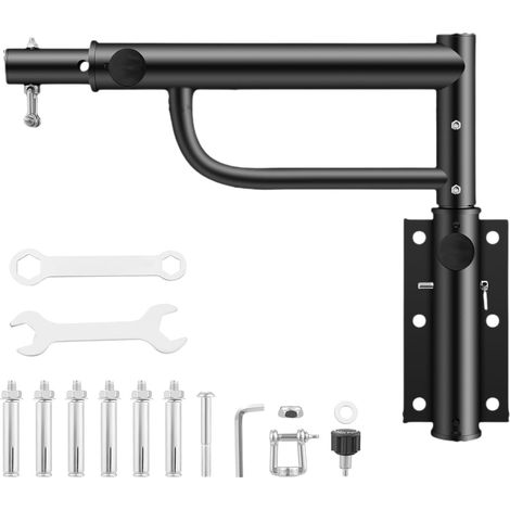 Support mural réglable pour sac de frappe (45-70 cm), suspension rotative, compatible avec sacs de sable et sacs de vitesse. (1/5)