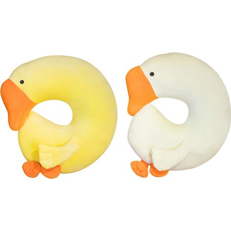 Peluche canard d'anime japonais, oreiller de voyage en forme de U, gros oreiller de nuque en forme de U, jouet en peluche mignon, cadeau d'anniversaire ou de Noël (1/5)