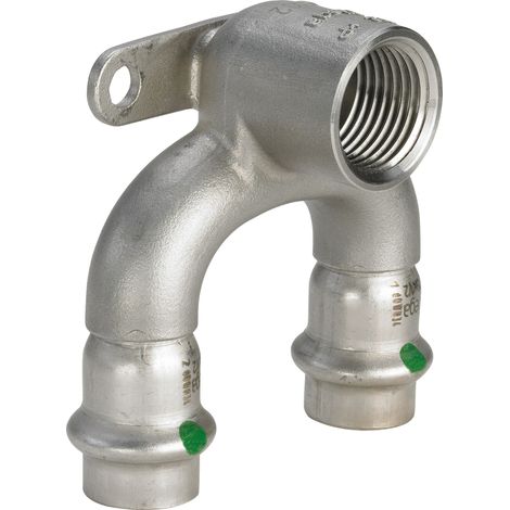 Plaque double paroi avec SC Sanpress Inox 2325.7 en acier inoxydable 15 mm x Rp1/2 x 15 mm
