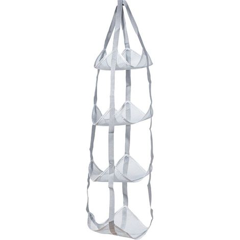 Organisateur de rangement de balles suspendu en maille à 4 niveaux, Rangement de balles de sport et casques, Support à balles suspendu économiseur d'espace pour garage, sous-sol, chambre (gris) (1/5)