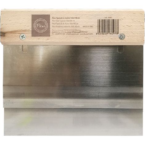Spatola in Acciaio Rettangolare per Stucchi e Resine Manico in Legno Fleur