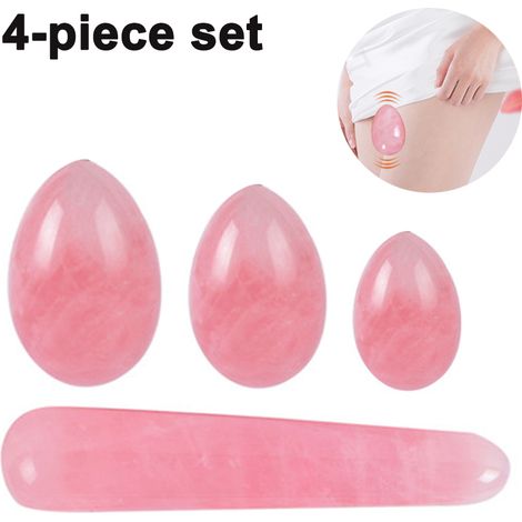 Œufs en pierre de jade, 4 œufs de massage en cristal pour la guérison des chakras et le yoga, destinés aux exercices pour renforcer les muscles du plancher pelvien chez la femme. (1/4)