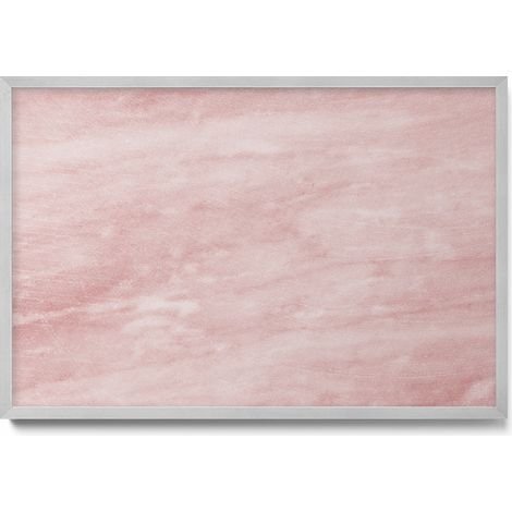 Tableau Magnétique décoratif en Métal – idéal pour Aimants - Texture roche pastel - Minimaliste - Cadre Argenté - 60x40 cm - Panneau Magnétique (1/5)