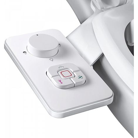 Pulvérisateur de bain de siège blanc, longueur totale 40,2 cm, 1 unité, non électrique, avec deux buses rétractables autonettoyantes. (1/5)