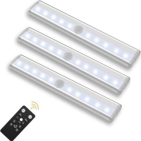 Lampe LED sans Fil 3 Packs avec Télécommande - Pour Chambres, Armoires, Vitrines, Aucun Câblage Requis(lumière blanche) (1/4)