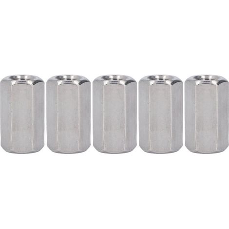 Écrous d'accouplement hexagonaux en acier inoxydable 304, 5 pièces, vis à filetage fin métrique, goujons, écrou de connexion (1/5)
