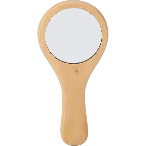 Miroir rond en bois à main pour maquillage, portable avec poignée en bois, miroir cosmétique pour maison et voyage (1/5)
