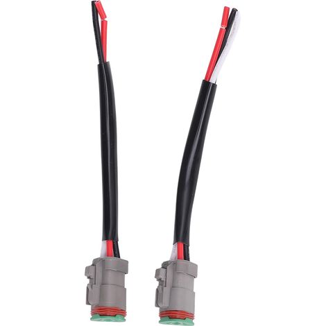 Ortviai Connecteur Étanche DT 3 broches pour véhicules, bateaux et projecteurs LED – Lot de 2 (1 paire)