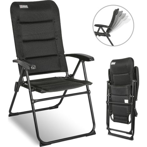 HOMECALL Gartenstuhl Hochlehner Campingstuhl Klappstühle Gepolstert Faltstuhl Balkonstuhl (Anglerstuhl, 1 St), mit 5-Fach Verstellbare lehne, für Camp Garten Balkon, Belastbar 150 KG (1/5)