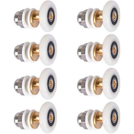 Porte de douche - Roulette pour porte de douche Roulettes coulissantes Porte Rouleau Roue de secours 8pcs 23mm (1/4)