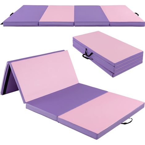 COSTWAY 240 x 116 x 5 cm Folding Gymnastics Mat Tumbling Mat w/ Carry Handles (1/5)
