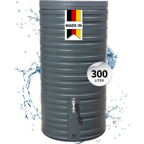 GARANTIA NORDIC Regentonne 300 Liter graphite grey inkl. Deckel (1/5)