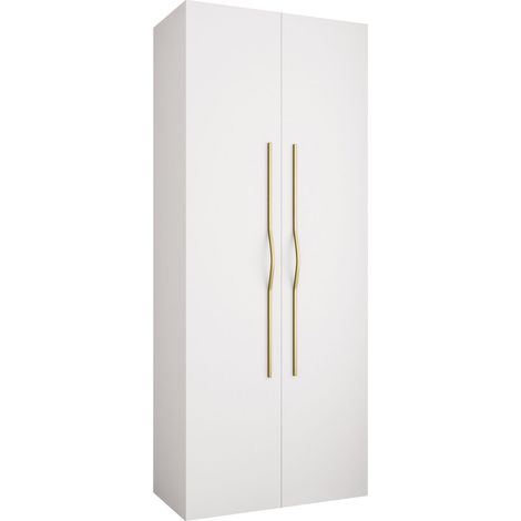 Armario Hartford 562, Blanco, 246x100x52cm, Puertas de armario: Con bisagras, Número de estantes: 0 (1/5)