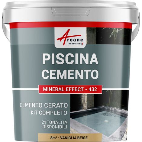 Kit microcemento color grigio topo per piscina in calcestruzzo - 8 m² Vaniglia Beige - ARCANE INDUSTRIES