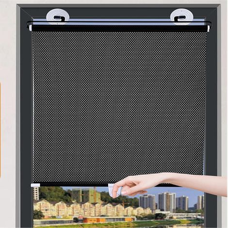 Store occultant à Ventouse sans perçage pour fenêtre Rideau Protection Solaire Isolant Thermique Amovible pour Chambre/Salon/Bureau/Salle de Bain/Cuisine/Voiture (1/5)
