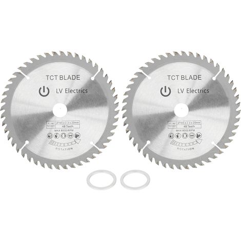 2 Disques de scie circulaire 6 pouces carbure 48 dents, lames de coupe pour menuiserie (1/5)