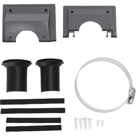 Kit di copertura per la linea di passaggio a parete per impianti HVAC, condizionatore split in plastica con guarnizione flessibile per unità interna ed esterna, grigio