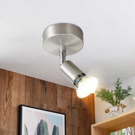 GBLY faretto da soffitto LED 1 spot orientabile e inclinabile , GU10 , Moderno , Plafoniere LED da soffitto interno cucina camera da letto soggiorno , IP20 , senza lampadine,Cromo ,set da 2