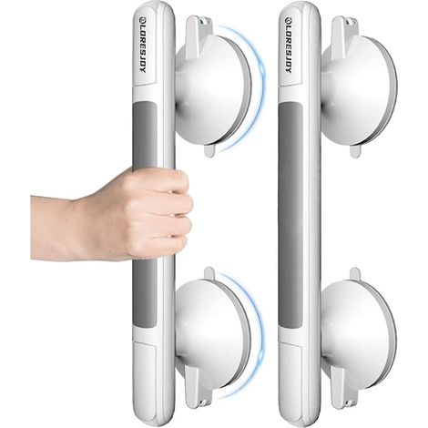 2pcs Poignée de Bain, Poignées de Douche à Ventouse, Barre d‘appui de Salle, Poignée de Baignoire, d‘appui de Salle de Bain, Sans Perçage, Poignée de Sécurité (1/5)