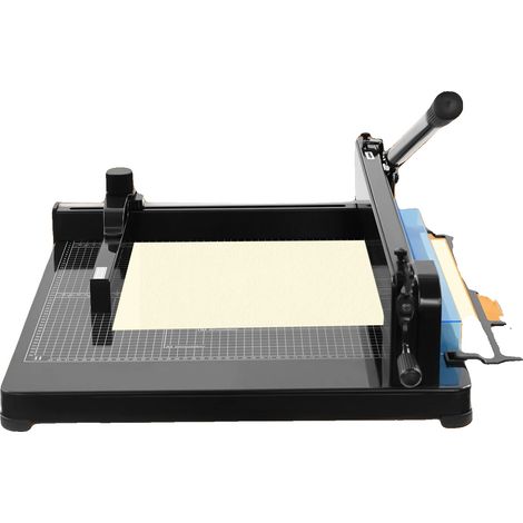 Cortadora de papel manual, capacidad para 400 hojas, grosor de corte ajustable, color negro. (1/2)