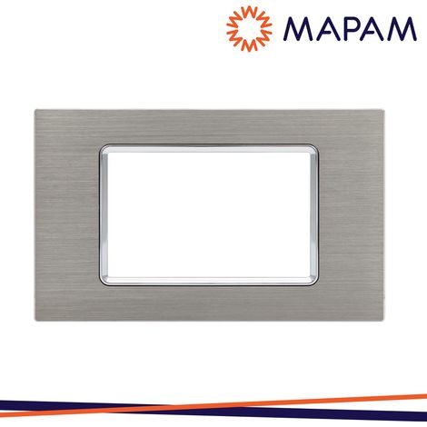PLACCA ALLUMINIO T1-ART 8004LL-4 4P PLATINO