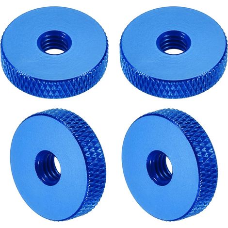 Pcs Knurled Nuts M6 x 20 mm x 5 mm Female Flat Through Hole Adjustment Nuts in Aluminum, Handles and Knobs for 3D Printer Parts, Machines, Blue (1/5)