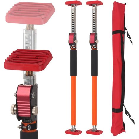 Système de support réglable 3ème main, capacité de 120 kg par paire, tiges de support en acier durable pour crics d'armoire, barres de chargement et cloison sèche – Extensible de 60 à 100 cm, lot de 2 (1/5)