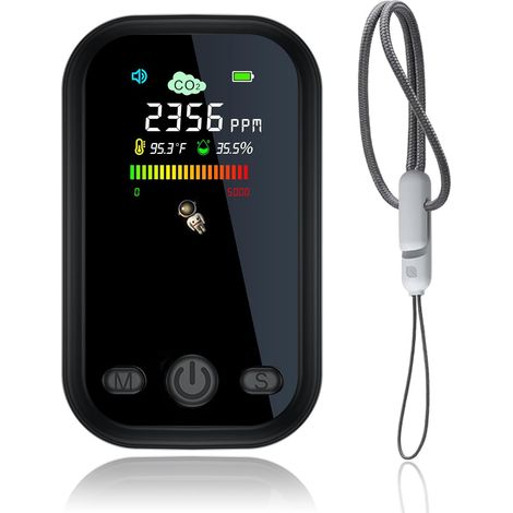 Détecteur de CO2 miniature amélioré, appareil de mesure portable 3 en 1 calibrable pour la surveillance du CO2 et la qualité de l'air