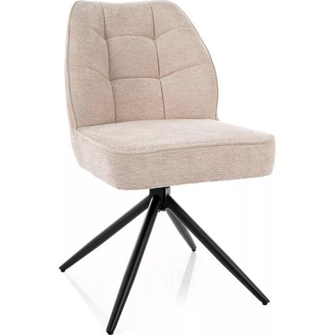 Chaise pivotante confort en tissu beige Tibal (1/5)