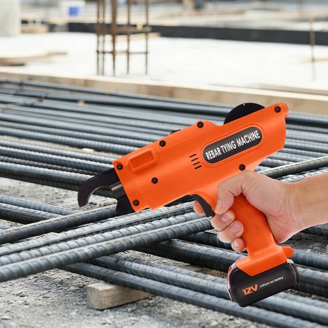 YISSALE – Agrafeuse électroportative 12V – 2 batteries lithium-ion 4500mAh – Longueur d'agrafes 300-500mm – Pour béton armé et chantiers