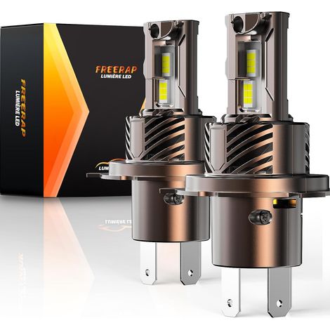 Ampoule LED H4 36000LM 6500K 120W H4 LED Avec Ventilateur, Durée De Vie 70000 Heures, Taille 1:1, IP68 Imperméable, Plug and Play, Paquet De 2 (1/5)