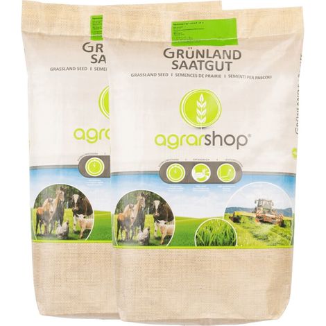 Agrarshop – Pâturage pour chevaux sursemé 20 kg – Graines de ray-grass allemand – Résistance à l'usure – Améliore l'appétence et la valeur alimentaire