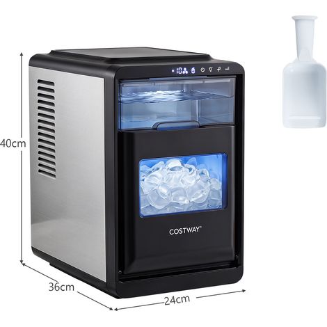 Countertop Ice Maker 12kg/24h 16 Cubes Croissant in 15 Min Portable Ice Maker with 11 Adjustable Thicknesses Grey (1/3)
