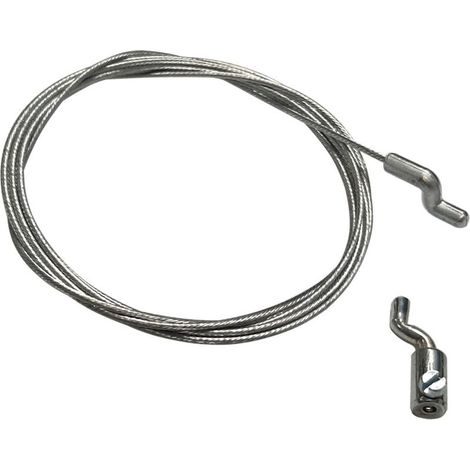 Câble souple acier galvanisé 1900mm – Accessoire pour débroussailleuse – Serre-câble Z S pour manette gaz – Tête en S (1/2)